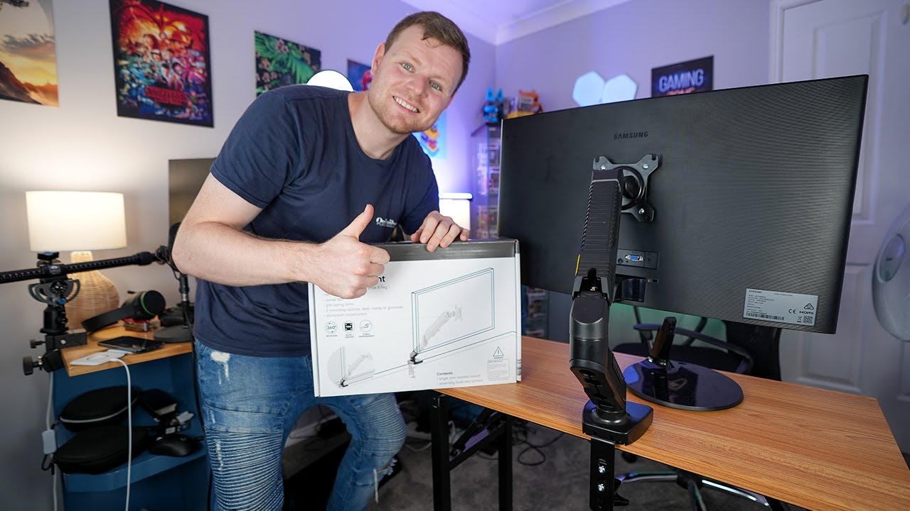 How to mount a monitor onto a VESA monitor arm - installation setup