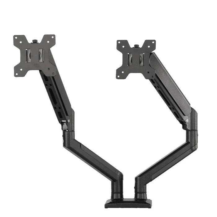 Black dual gas-spring monitor arm from ThunderTech